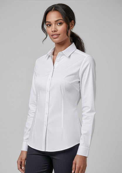 Biz Collection Womens Dalton Long Sleeve Shirt - White