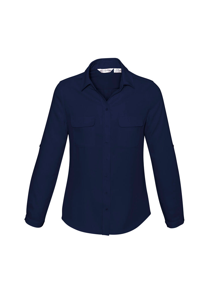 Biz Collection Womens Madison Long Sleeve Shirt - Midnight Blue