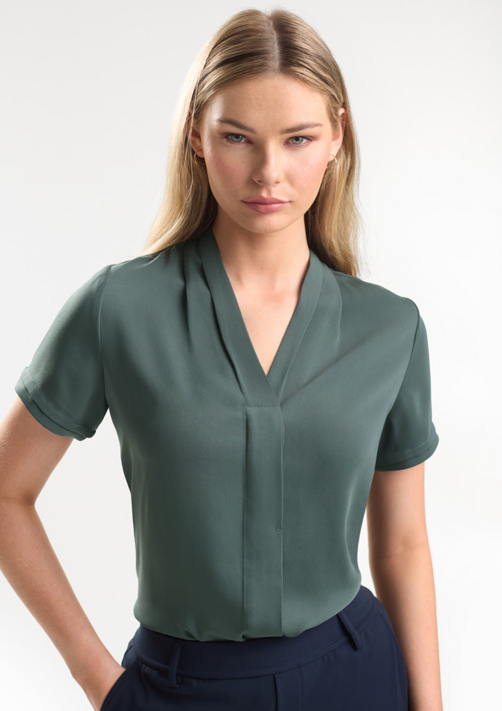 Biz Collection Womens Madison Short Sleeve Shirt - Seafoam