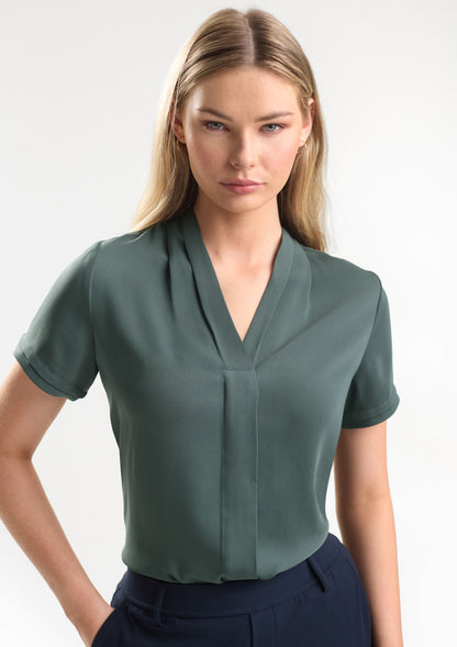 Biz Collection Womens Madison Short Sleeve Shirt - Seafoam