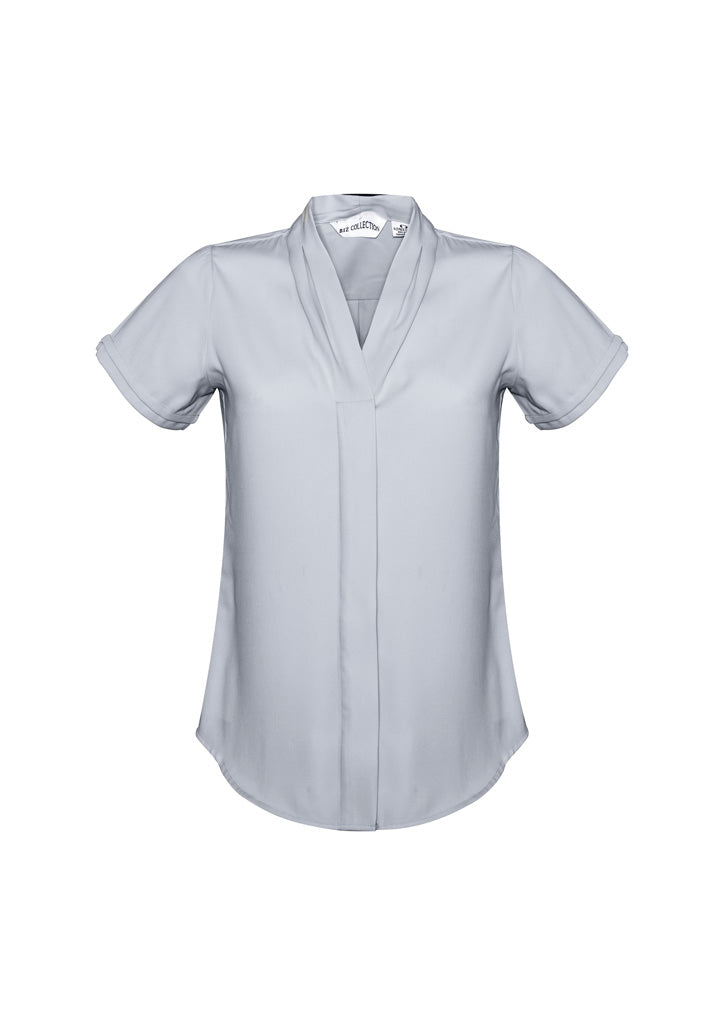 Biz Collection Womens Madison Short Sleeve Shirt - Silver Mist