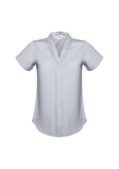 Biz Collection Womens Madison Short Sleeve Shirt - Silver Mist