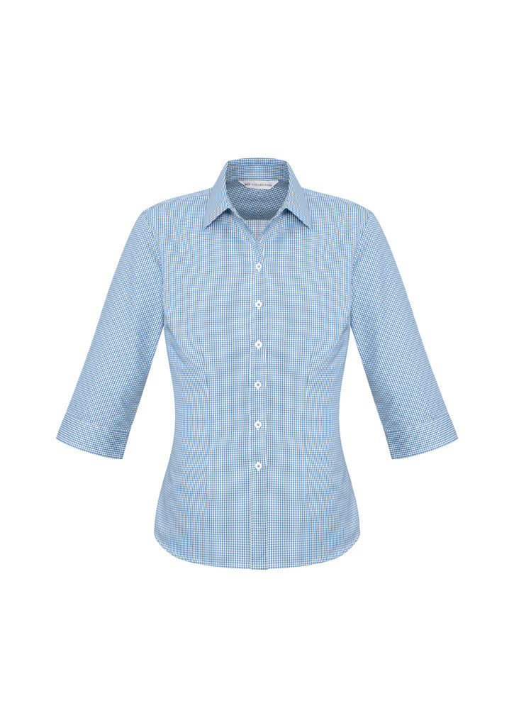 Biz Collection Womens Ellison 3/4 Sleeve Shirt - Blue