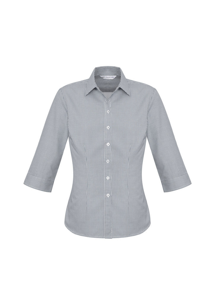 Biz Collection Womens Ellison 3/4 Sleeve Shirt - Silver