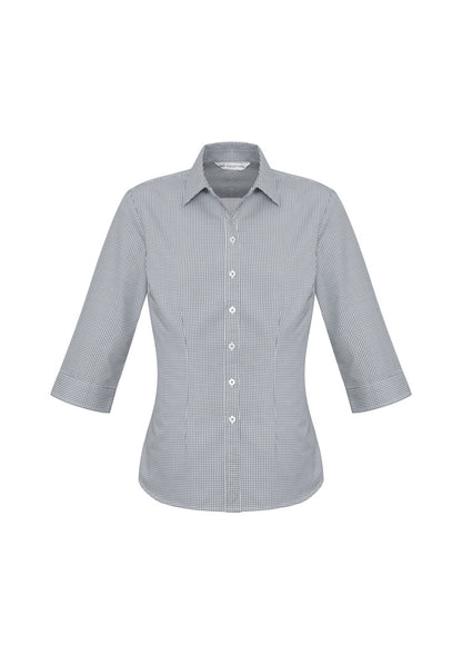 Biz Collection Womens Ellison 3/4 Sleeve Shirt - Silver