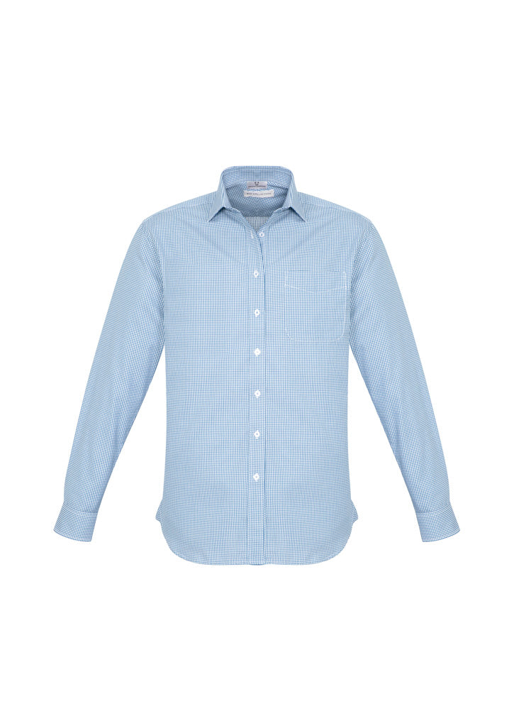 Biz Collection Mens Ellison Long Sleeve Shirt - Blue