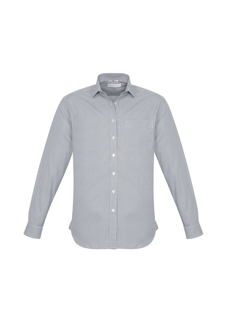 Biz Collection Mens Ellison Long Sleeve Shirt - Silver