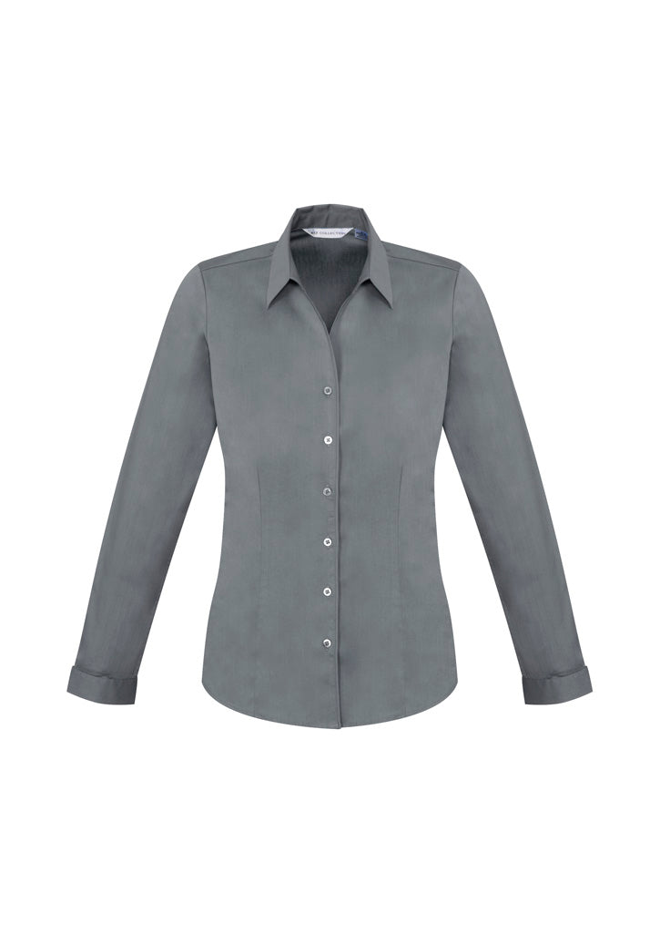Biz Collection Womens Monaco Long Sleeve Shirt - Platinum