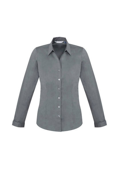 Biz Collection Womens Monaco Long Sleeve Shirt - Platinum