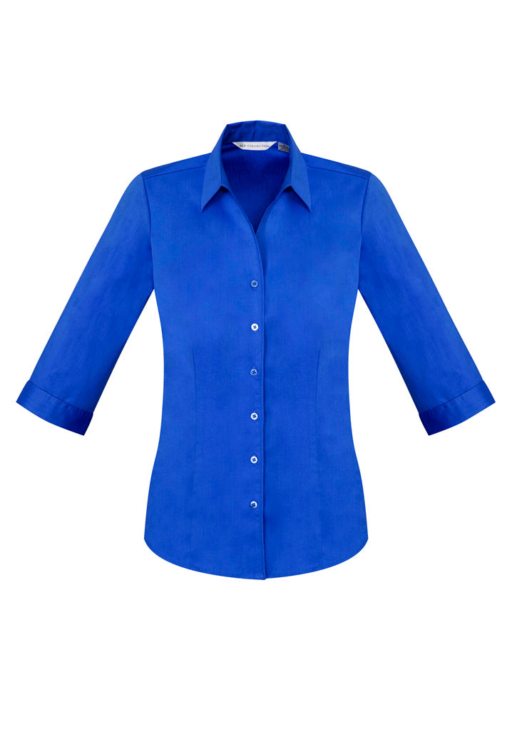 Biz Collection Womens Monaco 3/4 Sleeve Shirt - Electric Blue