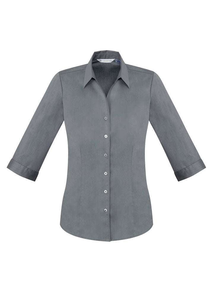 Biz Collection Womens Monaco 3/4 Sleeve Shirt - Platinum
