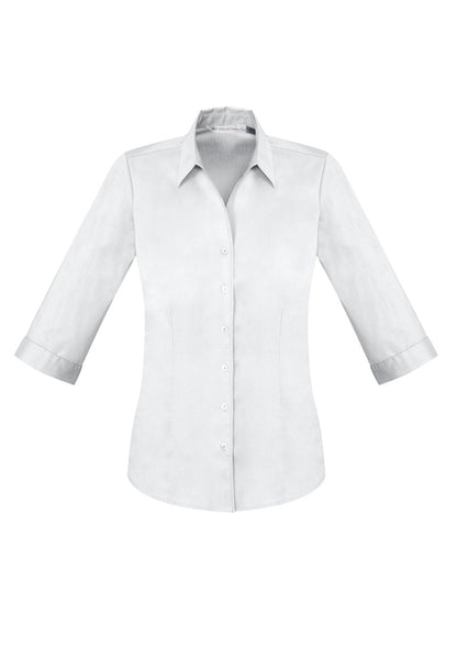 Biz Collection Womens Monaco 3/4 Sleeve Shirt - White