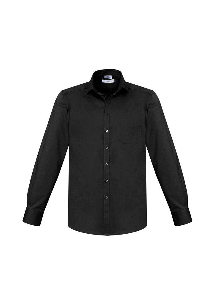 Biz Collection Mens Monaco Long Sleeve Shirt - Black
