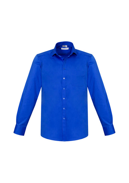 Biz Collection Mens Monaco Long Sleeve Shirt - Electric Blue