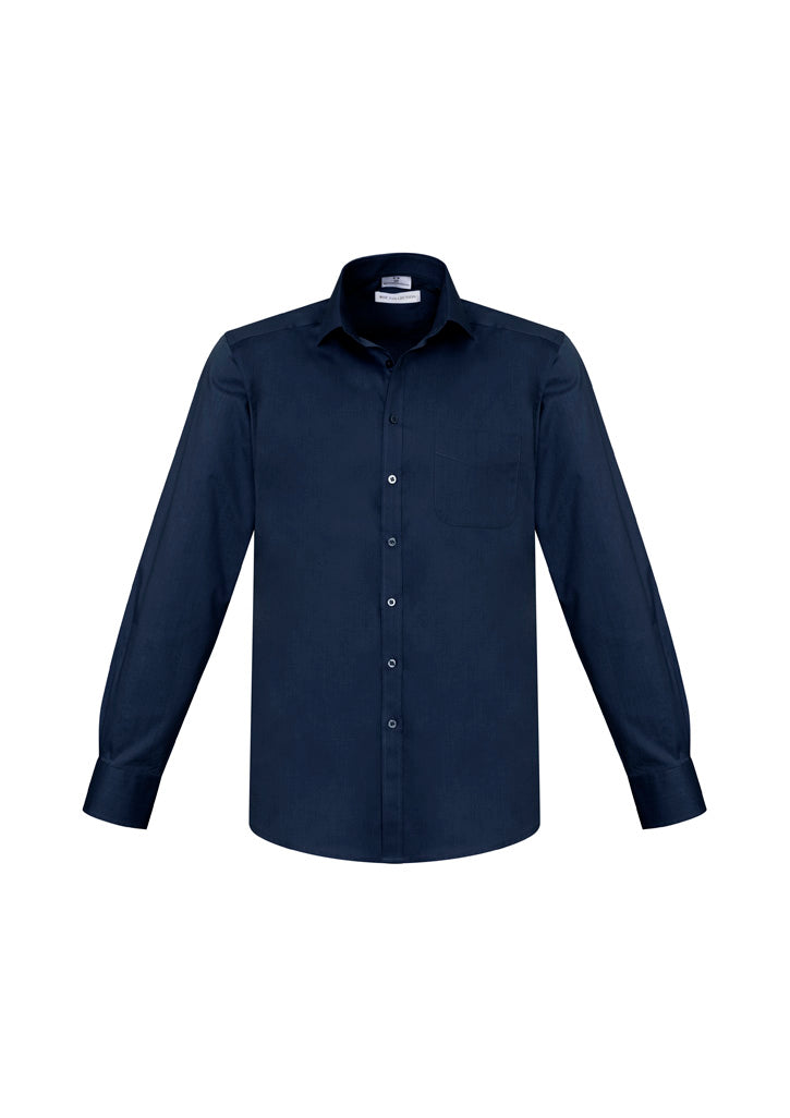 Biz Collection Mens Monaco Long Sleeve Shirt - Ink