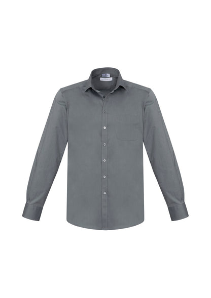 Biz Collection Mens Monaco Long Sleeve Shirt - Platinum