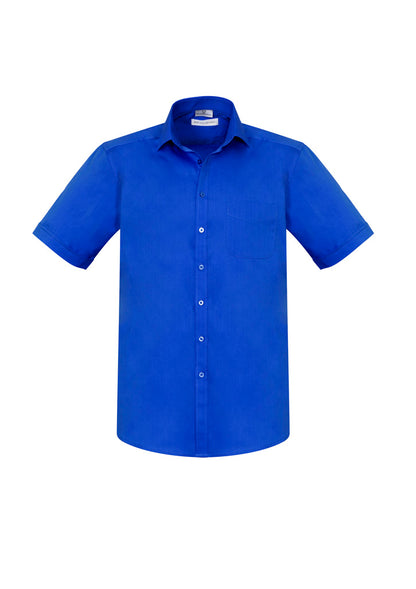 Biz Collection Mens Monaco Short Sleeve Shirt - Electric Blue