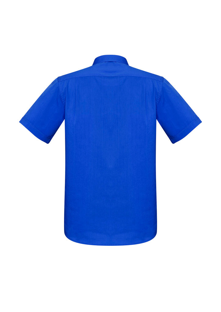 Biz Collection Mens Monaco Short Sleeve Shirt - Electric Blue