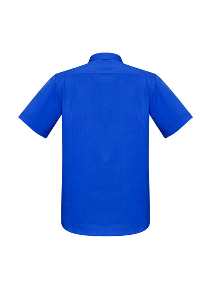 Biz Collection Mens Monaco Short Sleeve Shirt - Electric Blue