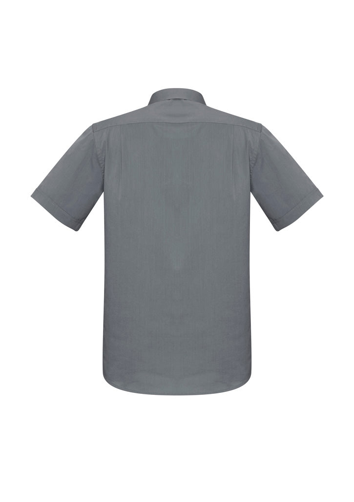 Biz Collection Mens Monaco Short Sleeve Shirt - Platinum