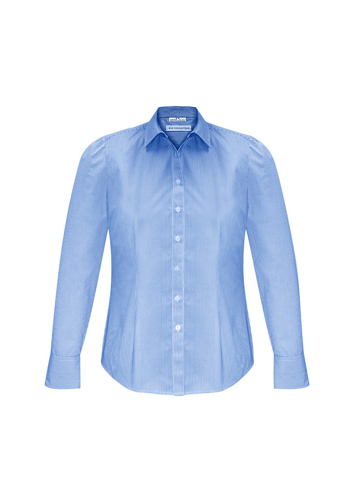 Biz Collection Womens Euro Long Sleeve Shirt - Blue