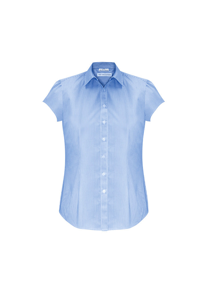 Biz Collection Womens Euro Short Sleeve Shirt - Blue