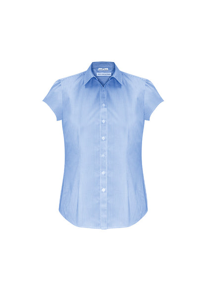 Biz Collection Womens Euro Short Sleeve Shirt - Blue