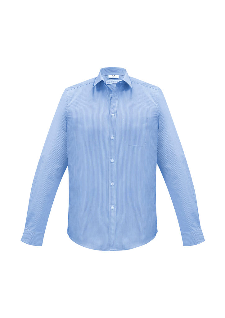 Biz Collection Mens Euro Long Sleeve Shirt - Blue