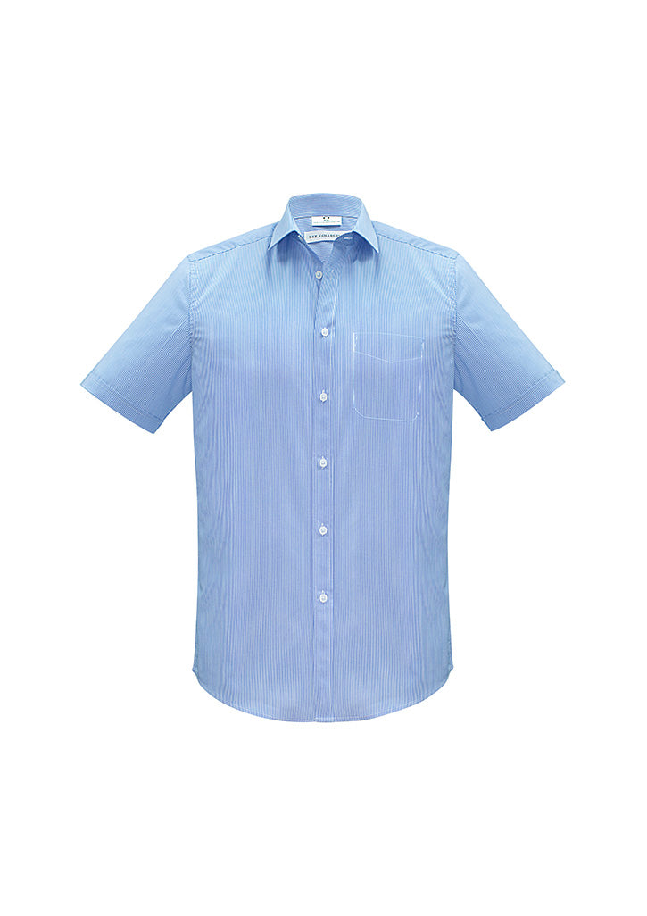 Biz Collection Mens Euro Short Sleeve Shirt - Blue