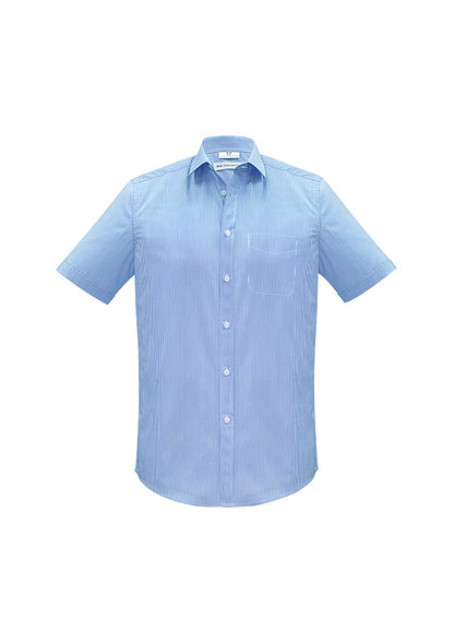 Biz Collection Mens Euro Short Sleeve Shirt - Blue