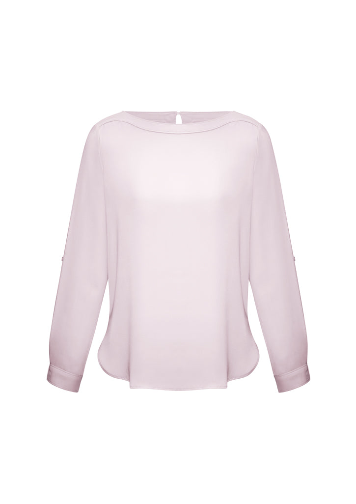 Biz Collection Womens Madison Boatneck Top - Silver Mist