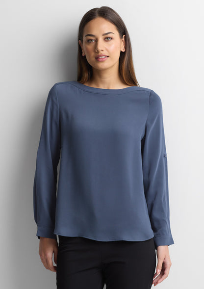 Biz Collection Womens Madison Boatneck Top - Storm Blue