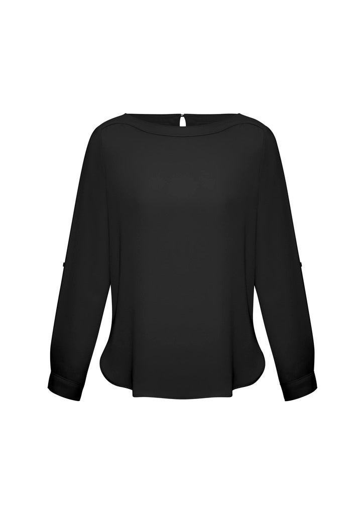 Biz Collection Womens Madison Boatneck Top - Black