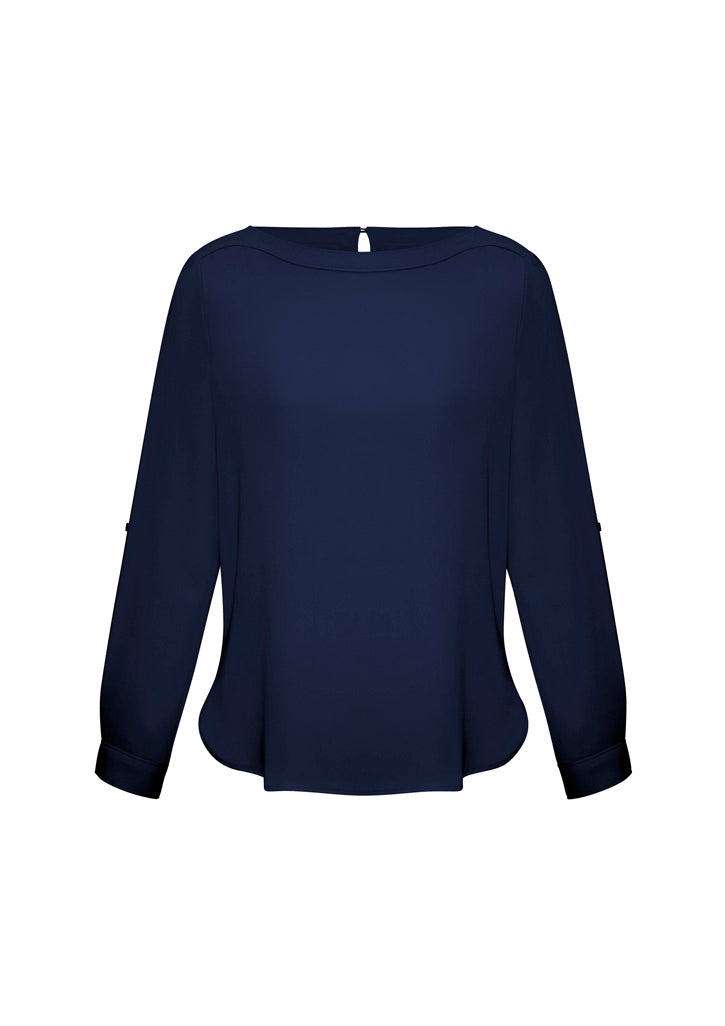 Biz Collection Womens Madison Boatneck Top - Midnight Blue
