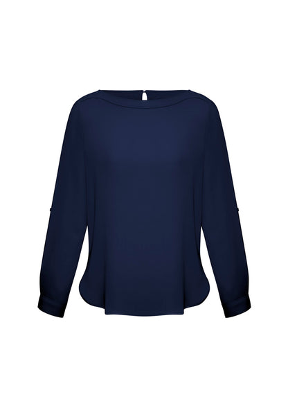 Biz Collection Womens Madison Boatneck Top - Midnight Blue