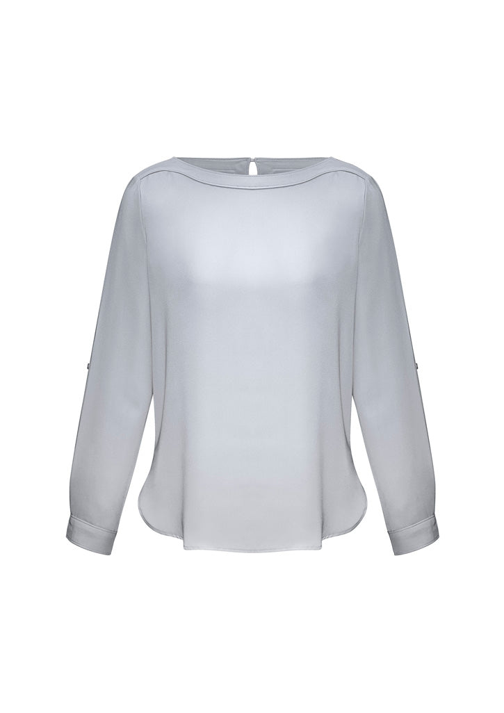 Biz Collection Womens Madison Boatneck Top - Silver Mist