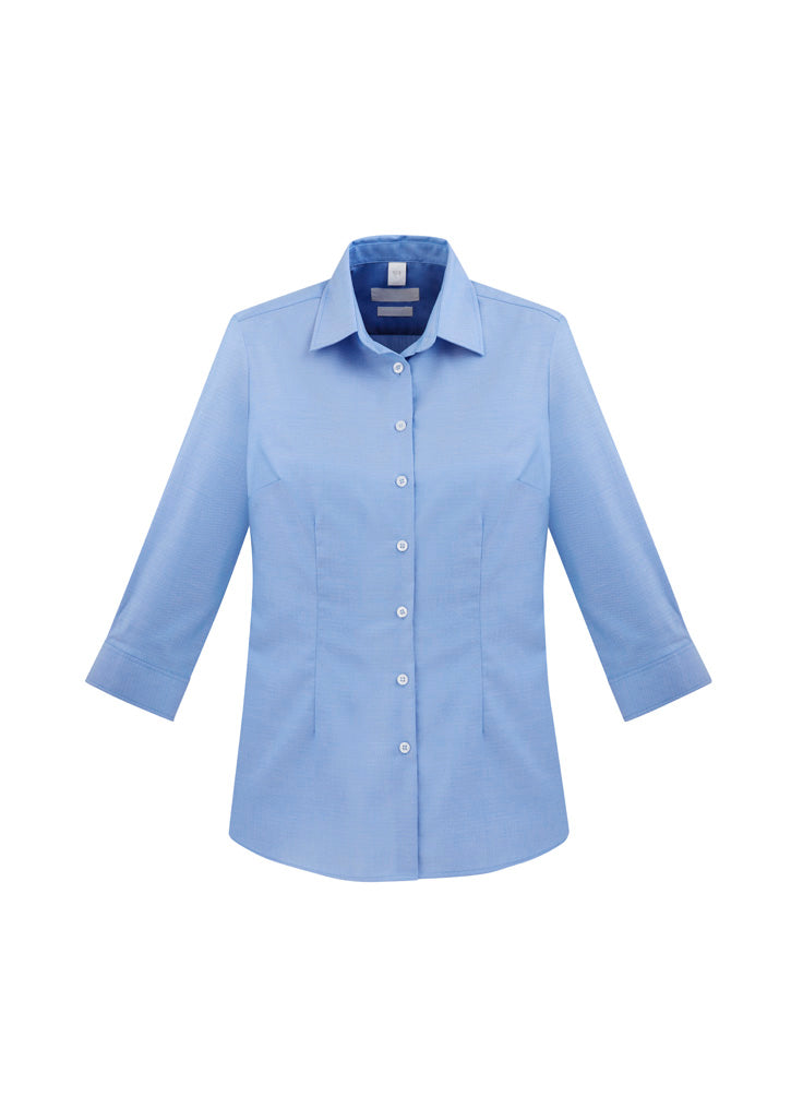 Biz Collection Womens Regent 3/4 Sleeve Shirt - Blue