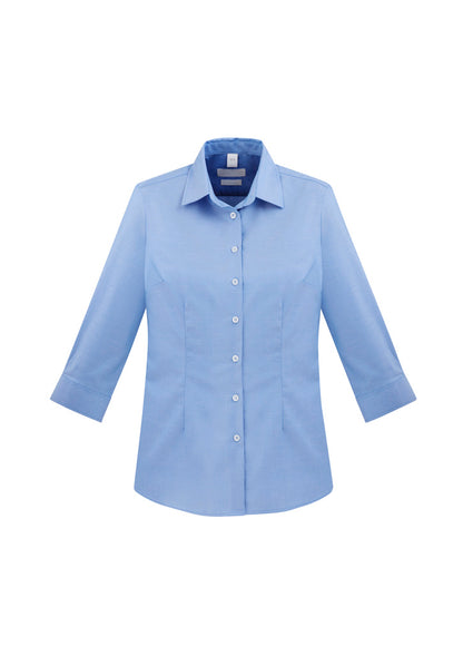 Biz Collection Womens Regent 3/4 Sleeve Shirt - Blue