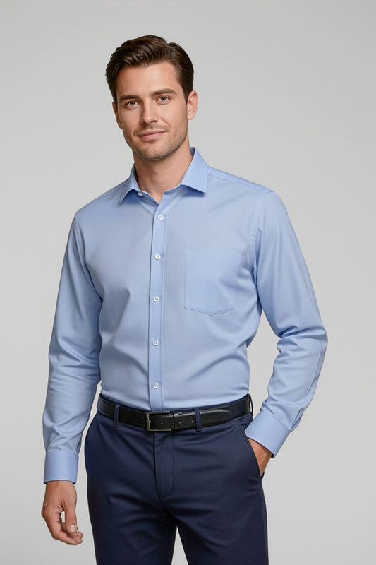 Biz Collection Mens Regent Long Sleeve Shirt - Blue