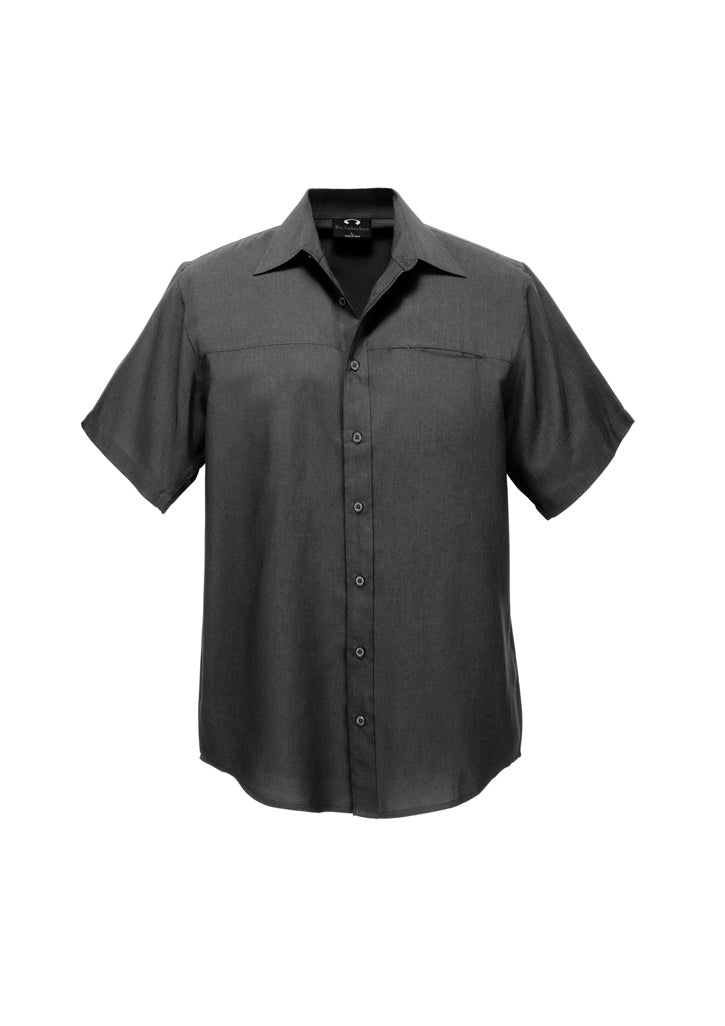 Biz Collection Mens Oasis Short Sleeve Shirt - Charcoal