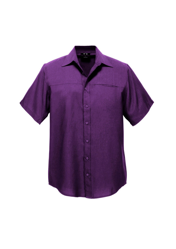 Biz Collection Mens Oasis Short Sleeve Shirt - Grape