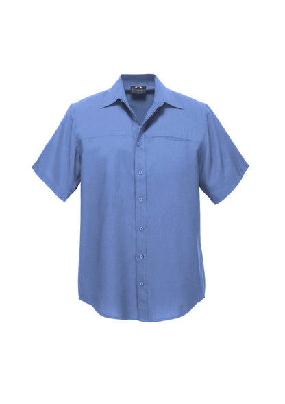 Biz Collection Mens Oasis Short Sleeve Shirt - Mid Blue