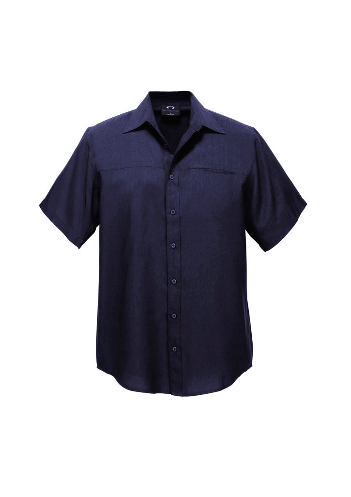 Biz Collection Mens Oasis Short Sleeve Shirt - Navy