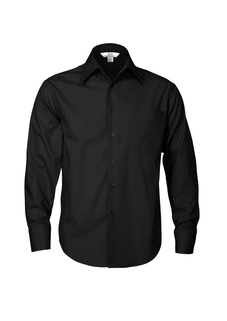 Biz Collection Mens Metro Long Sleeve Shirt - Mid Blue