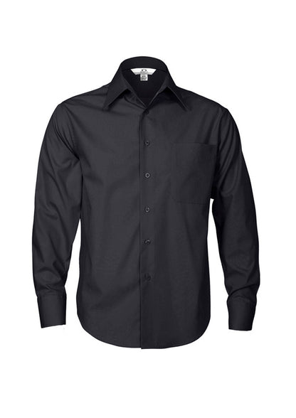Biz Collection Mens Metro Long Sleeve Shirt - Charcoal