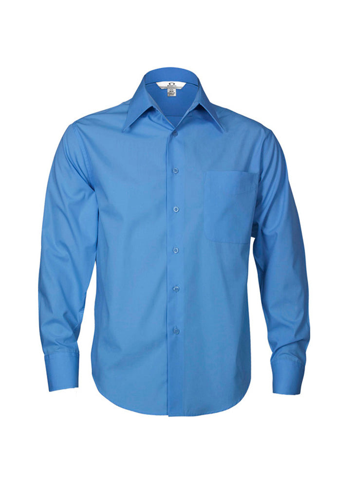 Biz Collection Mens Metro Long Sleeve Shirt - Mid Blue