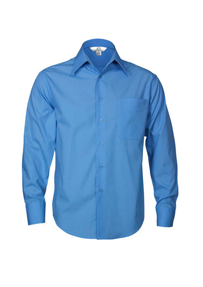 Biz Collection Mens Metro Long Sleeve Shirt - Mid Blue