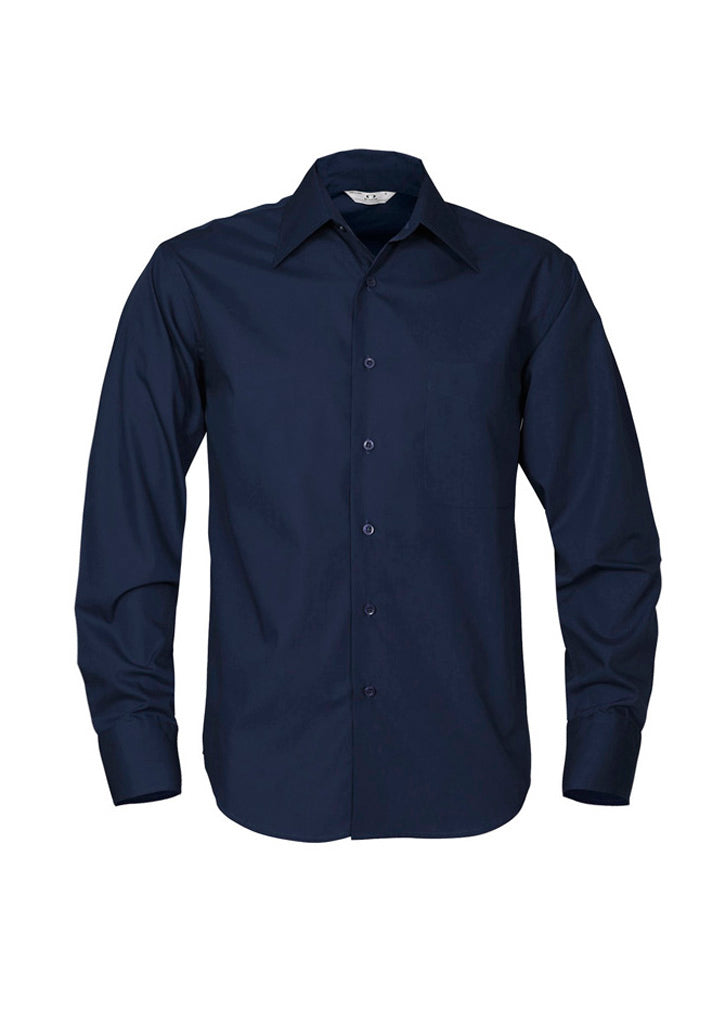 Biz Collection Mens Metro Long Sleeve Shirt - Navy