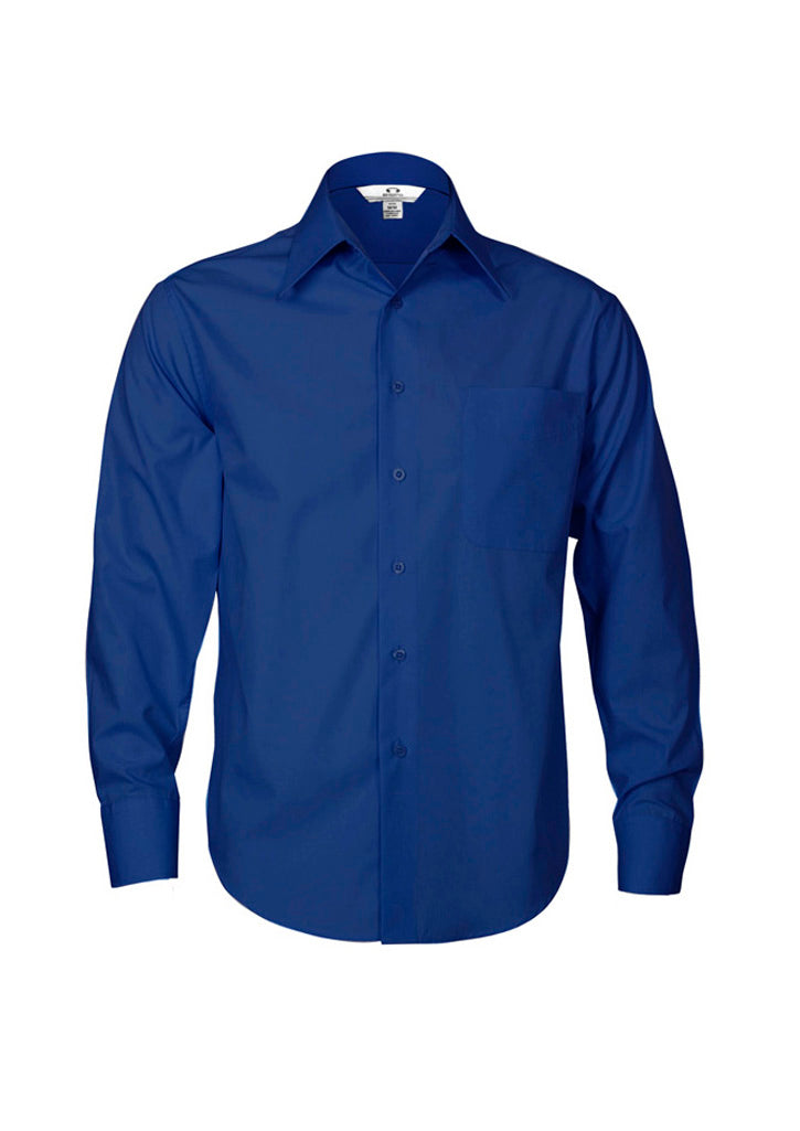 Biz Collection Mens Metro Long Sleeve Shirt - Royal