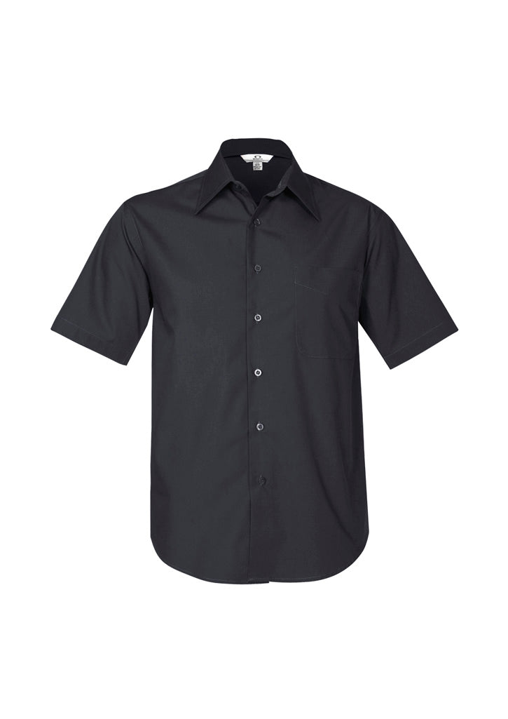Biz Collection Mens Metro Short Sleeve Shirt - Charcoal
